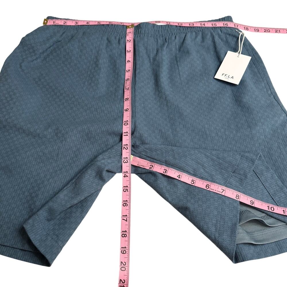 Men's Five Four Los Angeles Navy Somerset Lined Textured Cotton Casual Short L - Picture 9 of 9